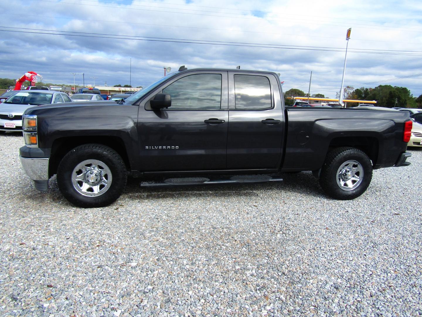 2014 Gray /Gray Chevrolet Silverado 1500 Work Truck 1WT Double Cab 2WD (1GCRCPEH1EZ) with an 4.3L V6 OHV 12V engine, Automatic transmission, located at 15016 S Hwy 231, Midland City, AL, 36350, (334) 983-3001, 31.306210, -85.495277 - Photo#2